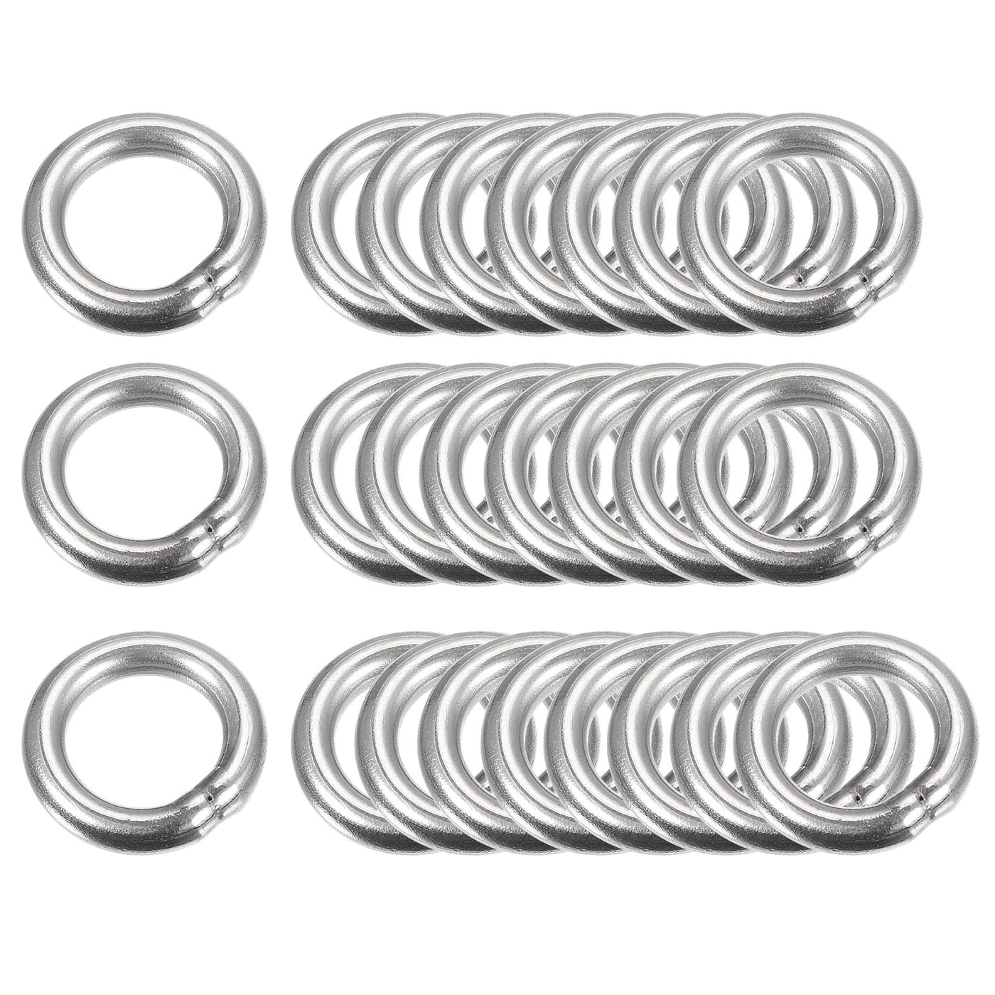 uxcell Uxcell 304 Stainless Steel O Rings, Multi-Purpose Metal Welded O-rings Round Rings