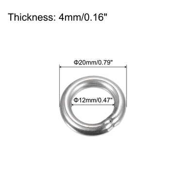 Harfington Uxcell 304 Stainless Steel O Rings, Multi-Purpose Metal Welded O-rings Round Rings