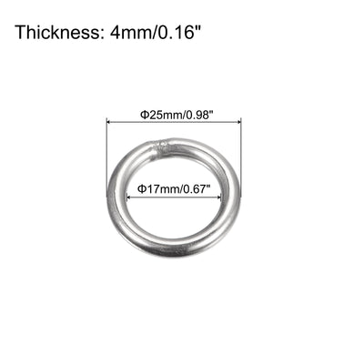 Harfington Uxcell 304 Stainless Steel O Rings, Multi-Purpose Metal Welded O-rings Round Rings