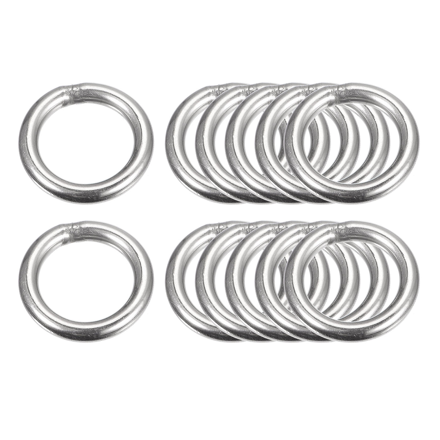 uxcell Uxcell 304 Stainless Steel O Rings, Multi-Purpose Metal Welded O-rings Round Rings