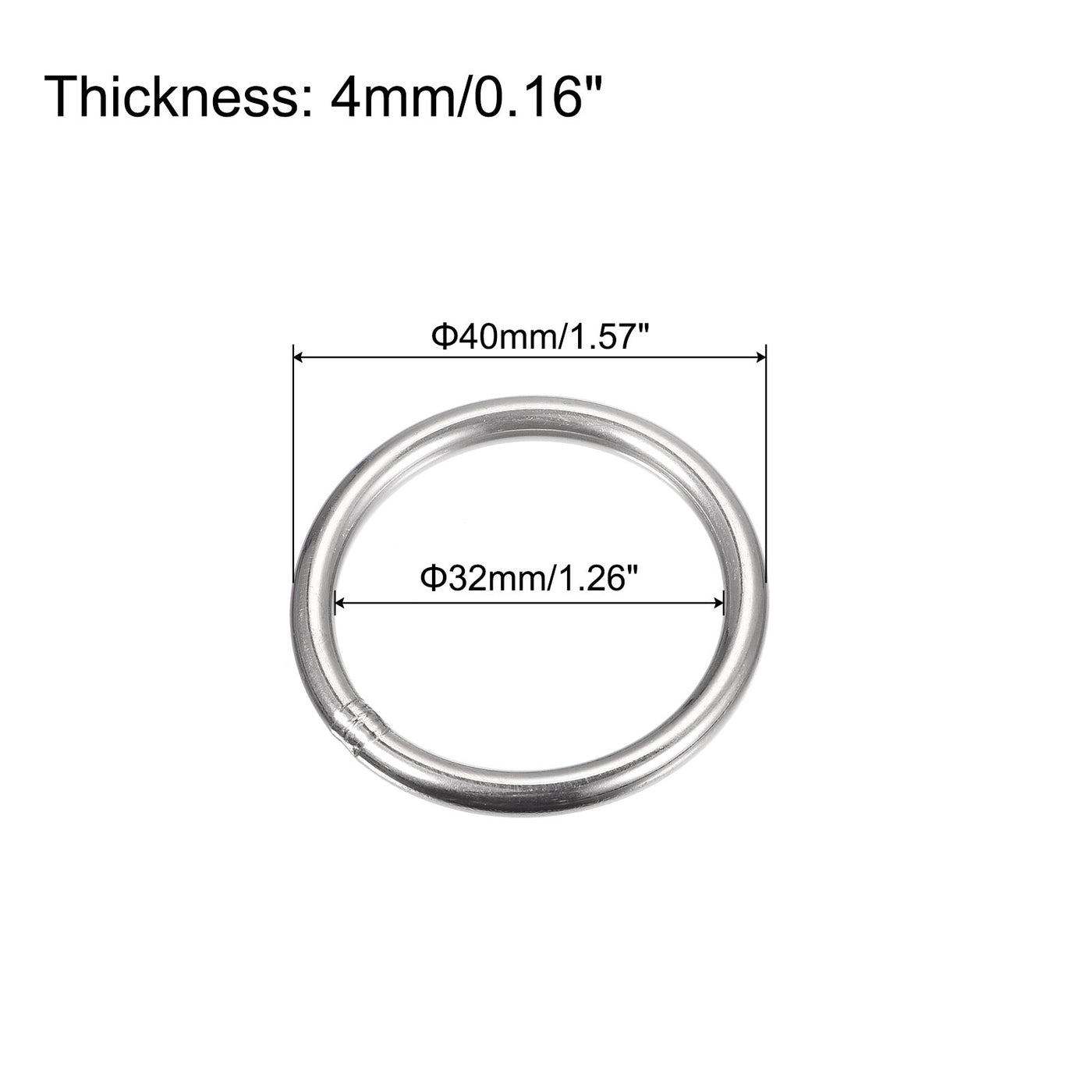 uxcell Uxcell 304 Stainless Steel O Rings, Multi-Purpose Metal Welded O-rings Round Rings