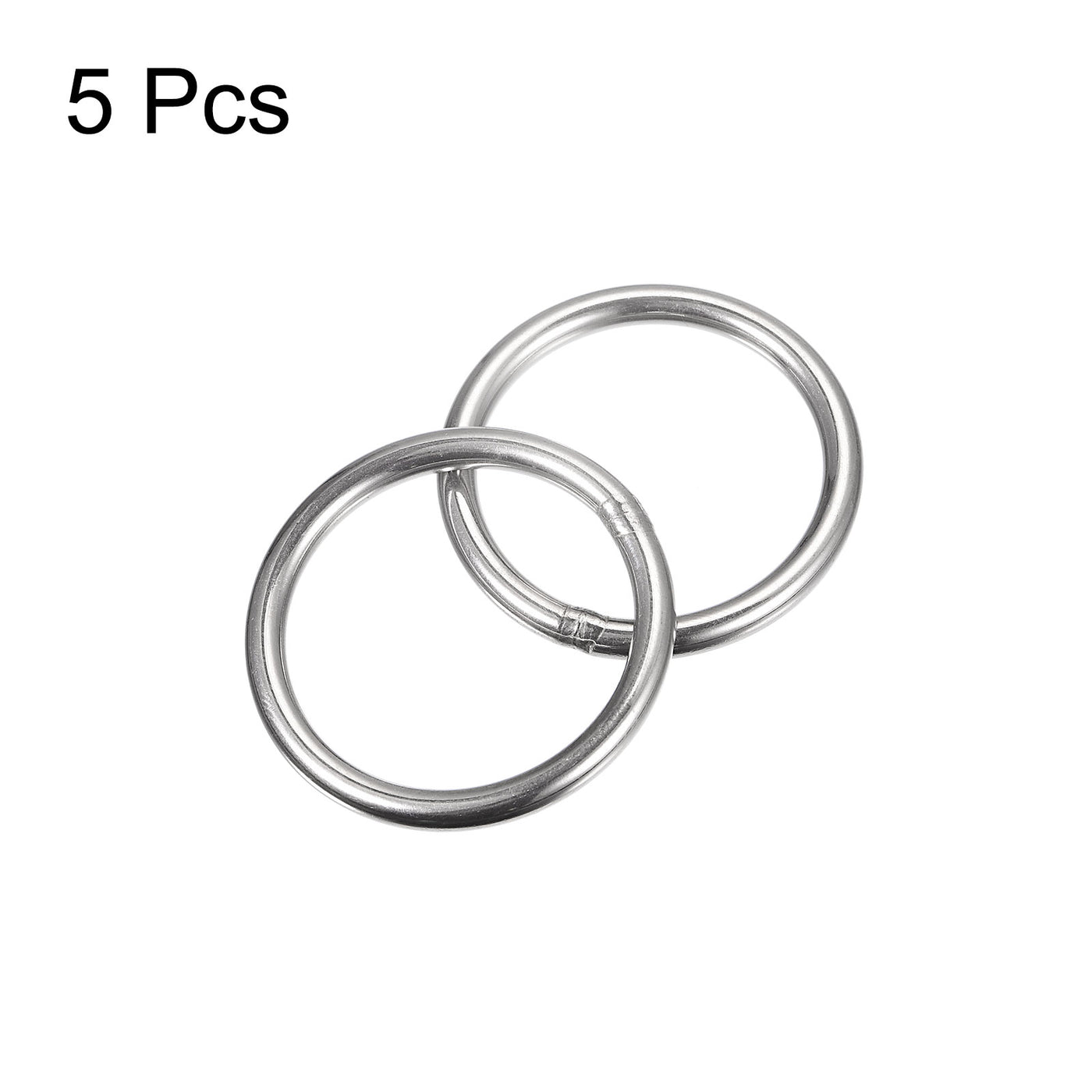 uxcell Uxcell 304 Stainless Steel O Rings, Multi-Purpose Metal Welded O-rings Round Rings