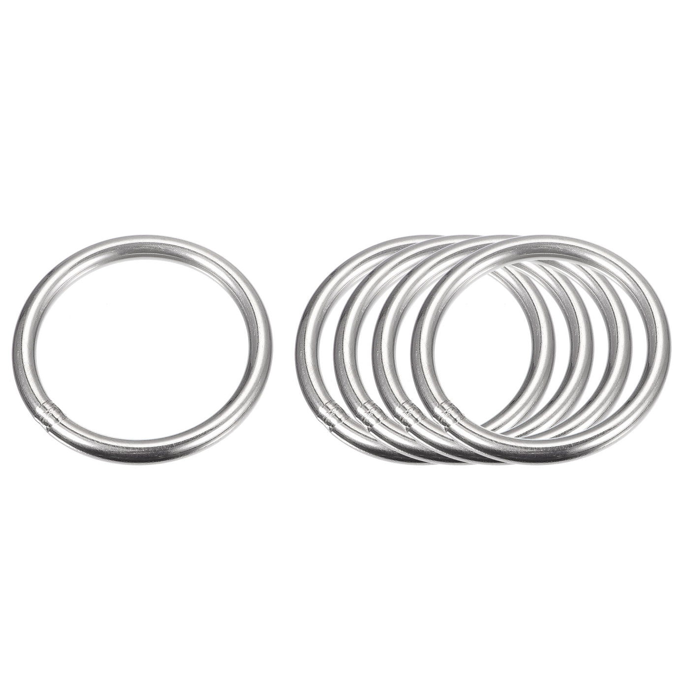 uxcell Uxcell 304 Stainless Steel O Rings, Multi-Purpose Metal Welded O-rings Round Rings