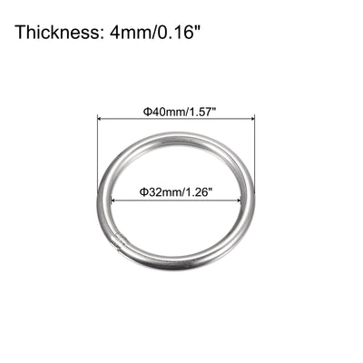 Harfington Uxcell 304 Stainless Steel O Rings, Multi-Purpose Metal Welded O-rings Round Rings