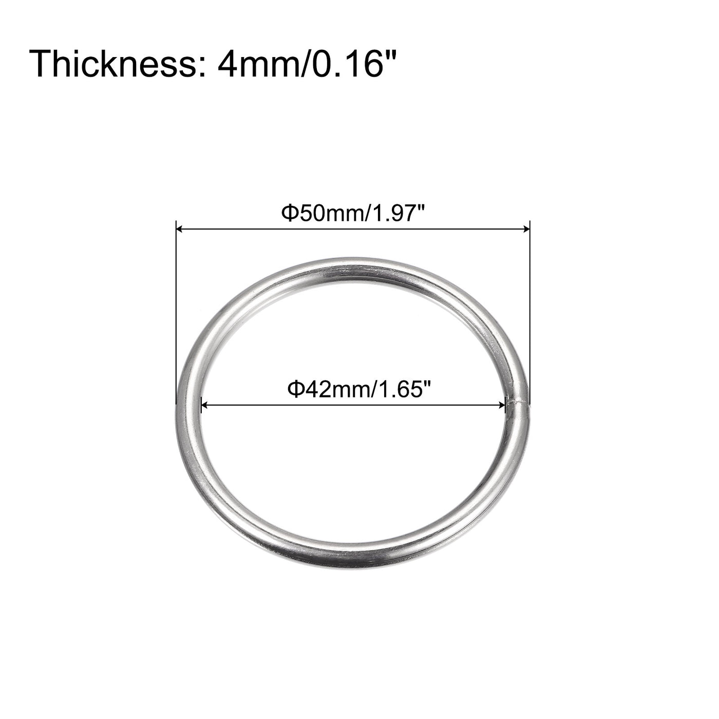 uxcell Uxcell 304 Stainless Steel O Rings, Multi-Purpose Metal Welded O-rings Round Rings