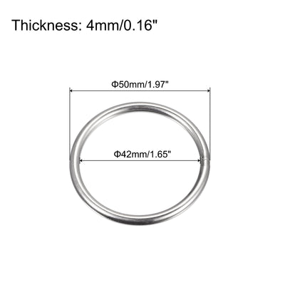 Harfington Uxcell 304 Stainless Steel O Rings, Multi-Purpose Metal Welded O-rings Round Rings