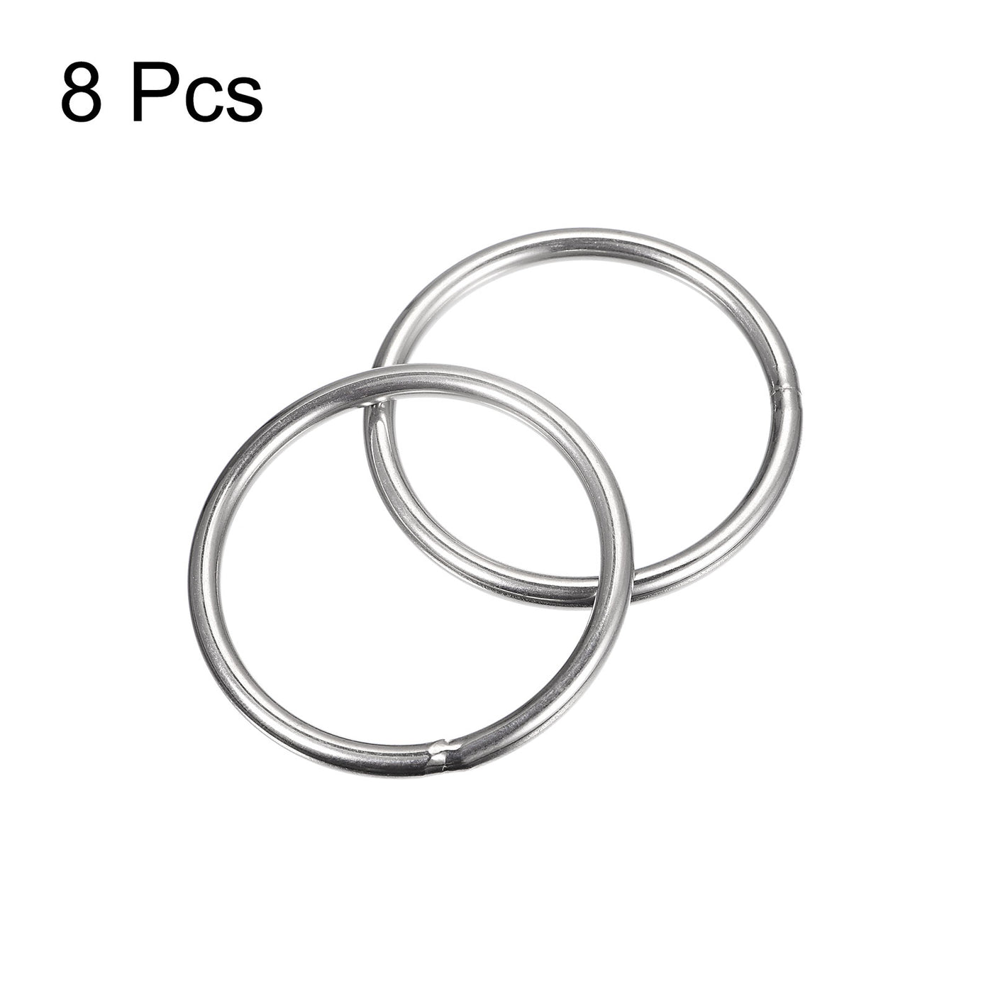 uxcell Uxcell 304 Stainless Steel O Rings, Multi-Purpose Metal Welded O-rings Round Rings