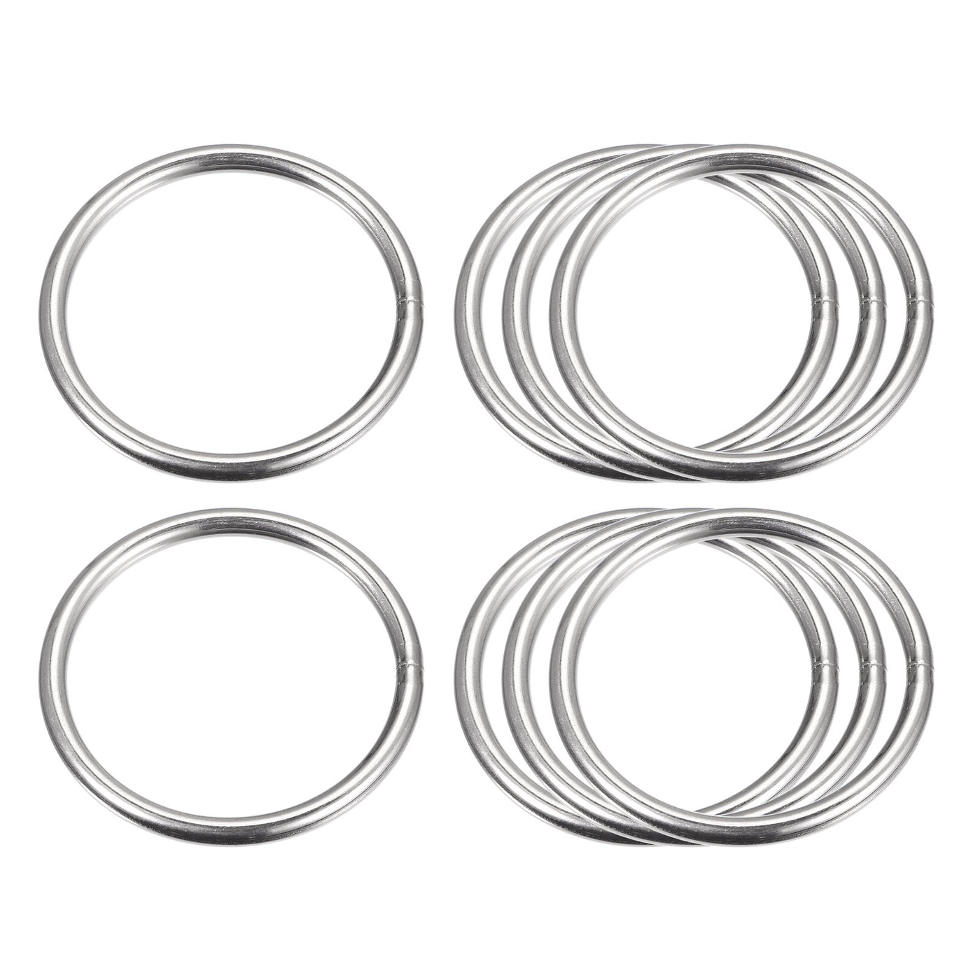 uxcell Uxcell 304 Stainless Steel O Rings, Multi-Purpose Metal Welded O-rings Round Rings