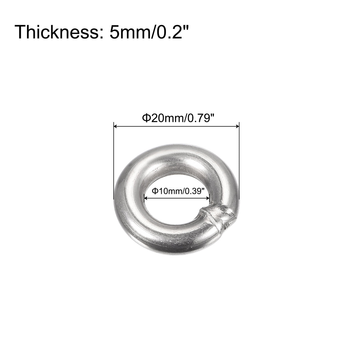 uxcell Uxcell 304 Stainless Steel O Rings, Multi-Purpose Metal Welded O-rings Round Rings