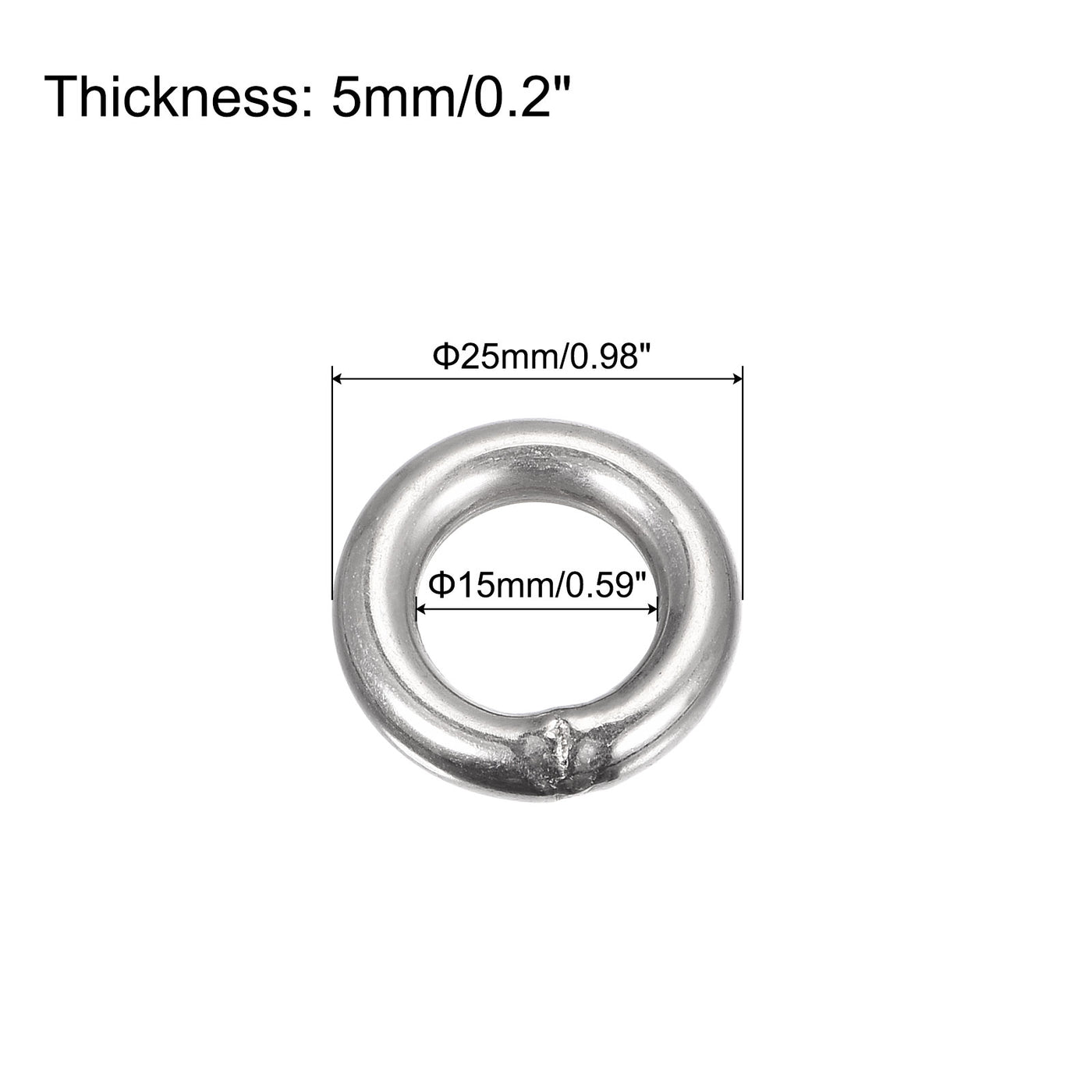 uxcell Uxcell 304 Stainless Steel O Rings, Multi-Purpose Metal Welded O-rings Round Rings