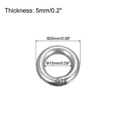 Harfington Uxcell 304 Stainless Steel O Rings, Multi-Purpose Metal Welded O-rings Round Rings