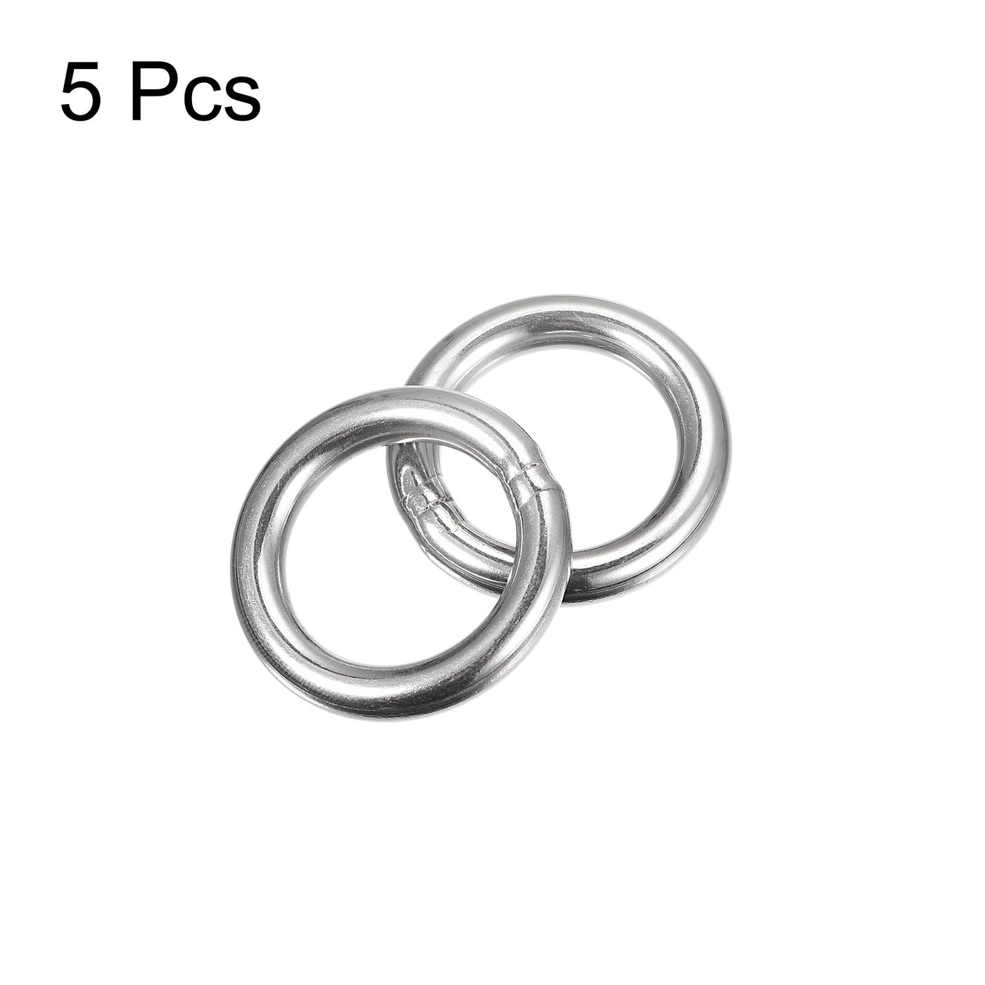 uxcell Uxcell 304 Stainless Steel O Rings, Multi-Purpose Metal Welded O-rings Round Rings