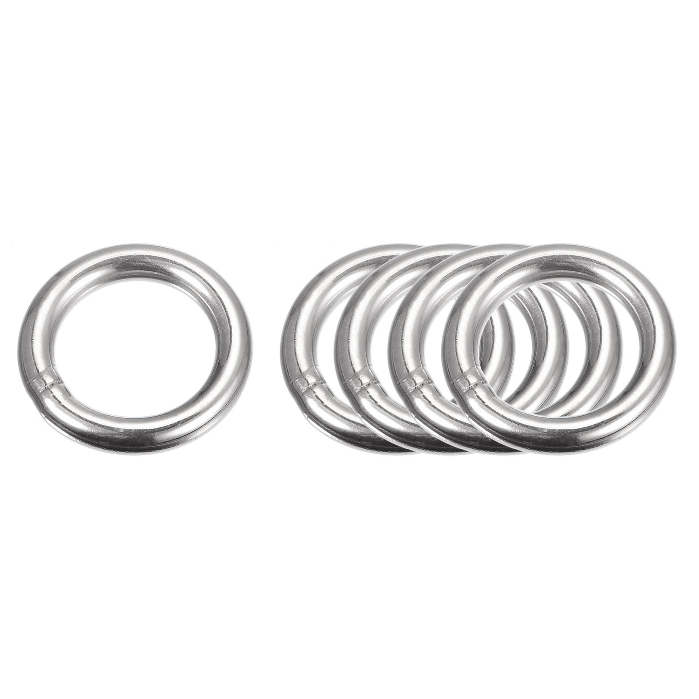 uxcell Uxcell 304 Stainless Steel O Rings, Multi-Purpose Metal Welded O-rings Round Rings