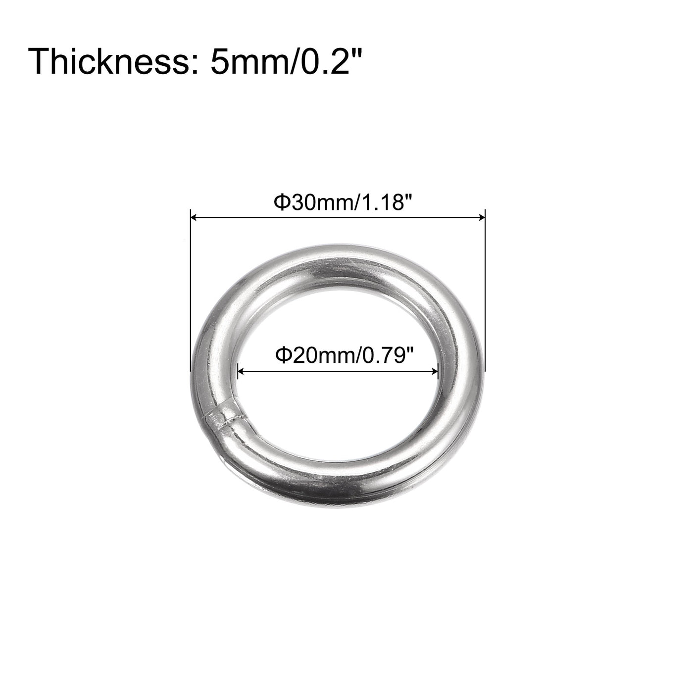 uxcell Uxcell 304 Stainless Steel O Rings, Multi-Purpose Metal Welded O-rings Round Rings