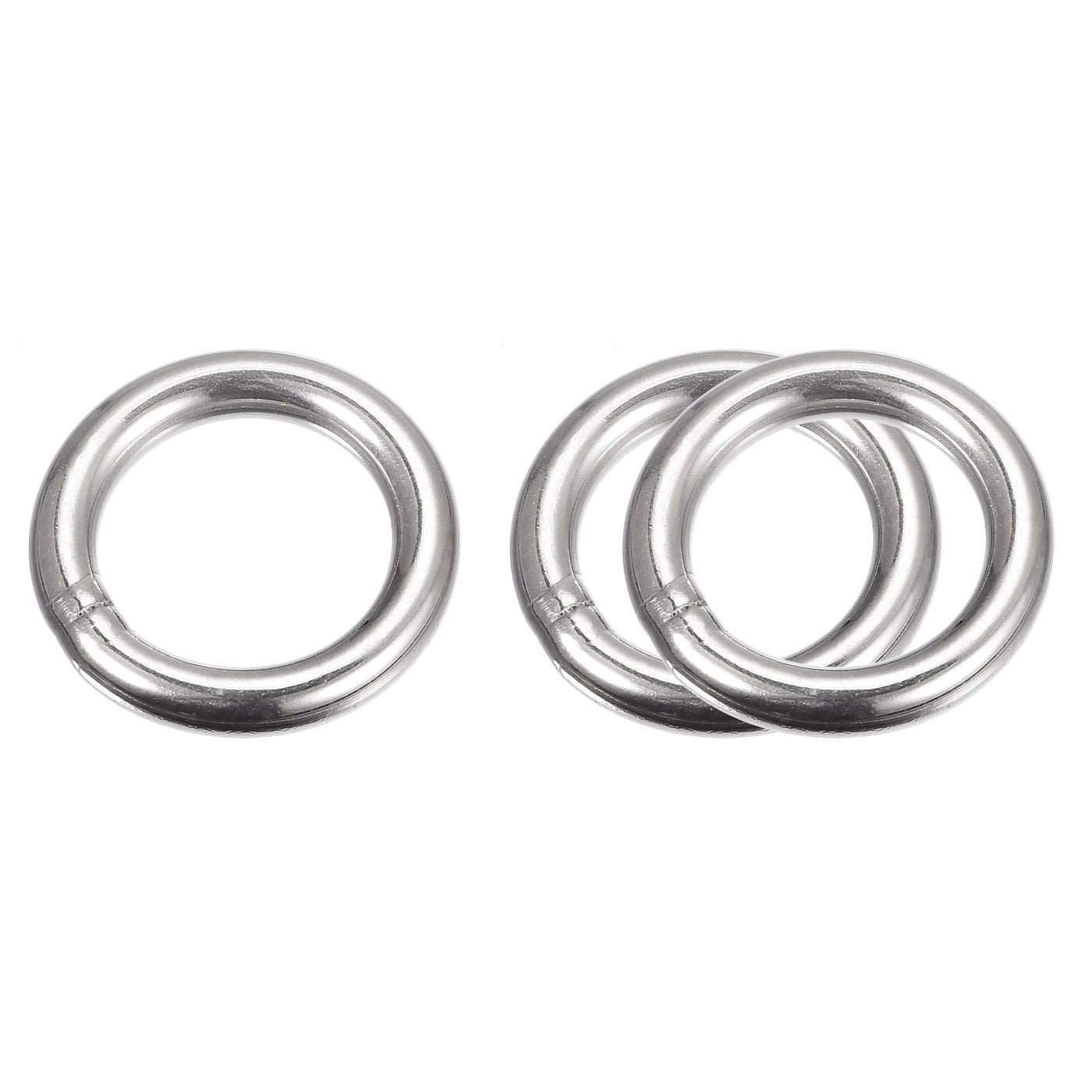 uxcell Uxcell 304 Stainless Steel O Rings, Multi-Purpose Metal Welded O-rings Round Rings