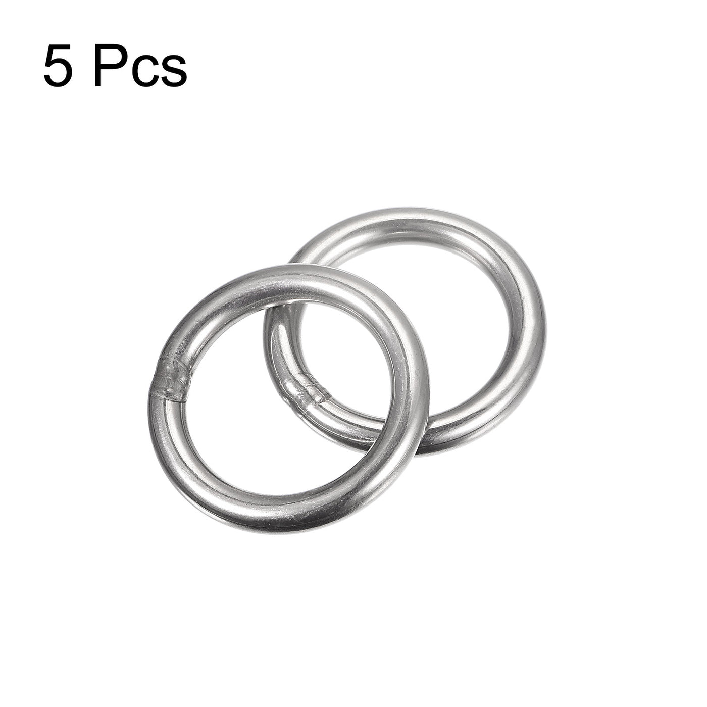 uxcell Uxcell 304 Stainless Steel O Rings, Multi-Purpose Metal Welded O-rings Round Rings