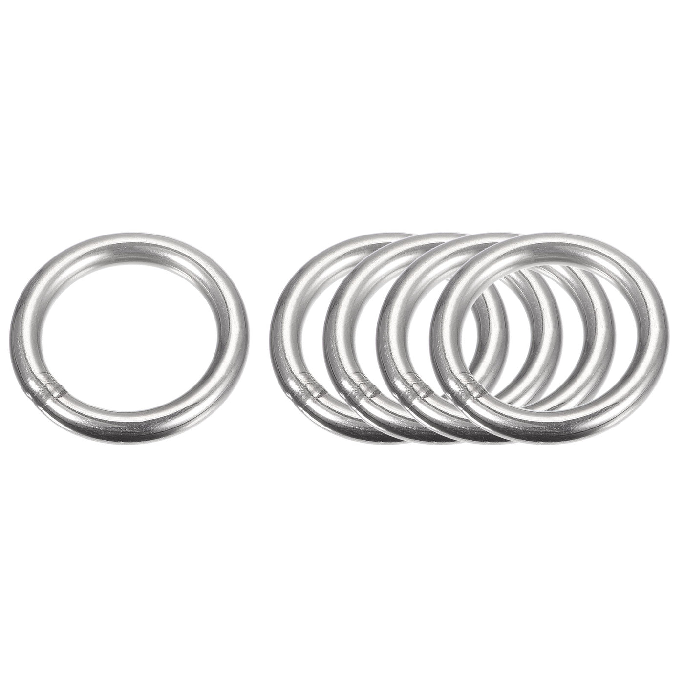 uxcell Uxcell 304 Stainless Steel O Rings, Multi-Purpose Metal Welded O-rings Round Rings