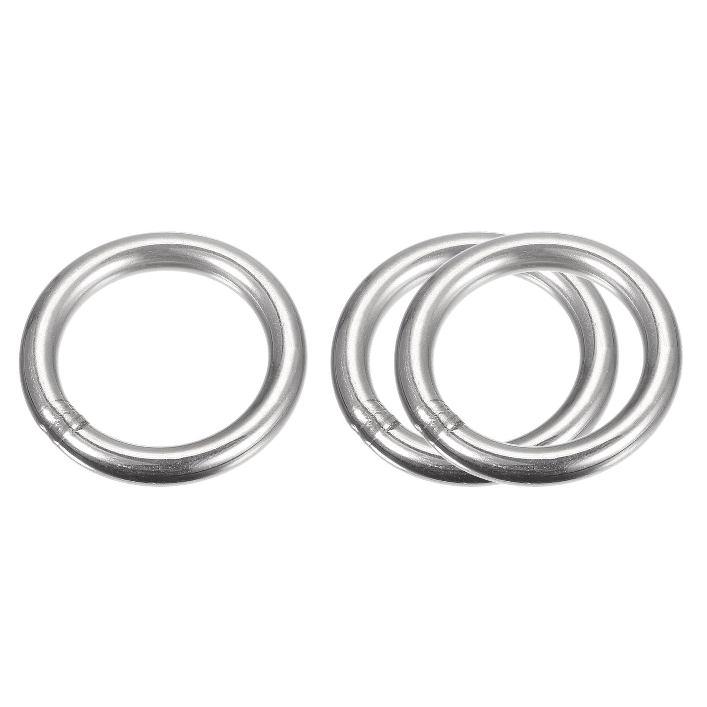 uxcell Uxcell 304 Stainless Steel O Rings, Multi-Purpose Metal Welded O-rings Round Rings