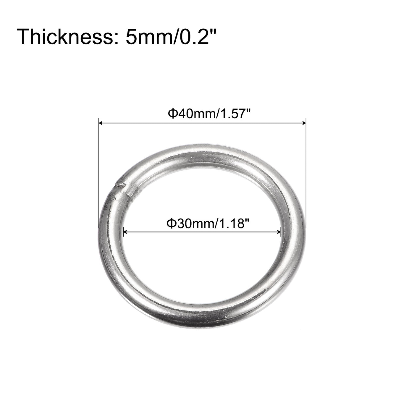 uxcell Uxcell 304 Stainless Steel O Rings, Multi-Purpose Metal Welded O-rings Round Rings