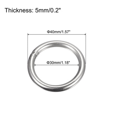 Harfington Uxcell 304 Stainless Steel O Rings, Multi-Purpose Metal Welded O-rings Round Rings