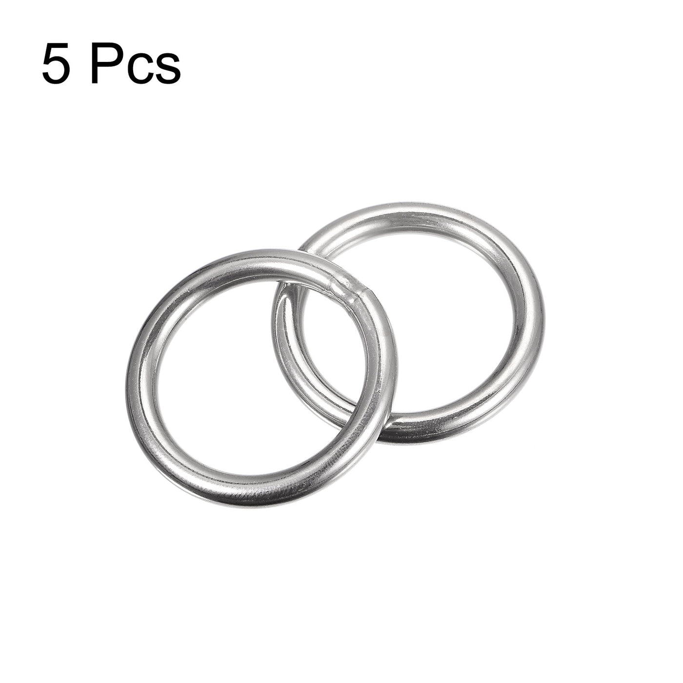 uxcell Uxcell 304 Stainless Steel O Rings, Multi-Purpose Metal Welded O-rings Round Rings