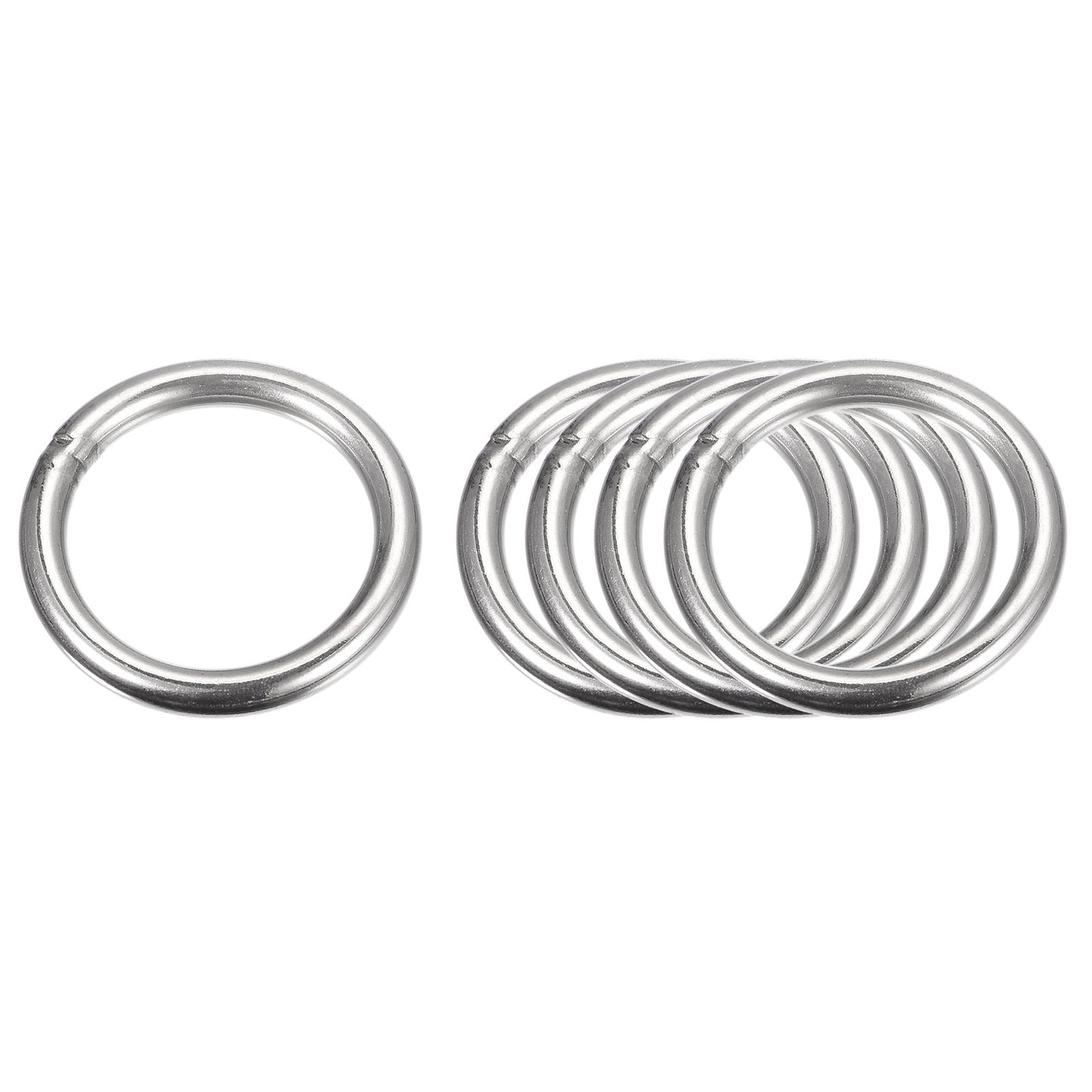 uxcell Uxcell 304 Stainless Steel O Rings, Multi-Purpose Metal Welded O-rings Round Rings