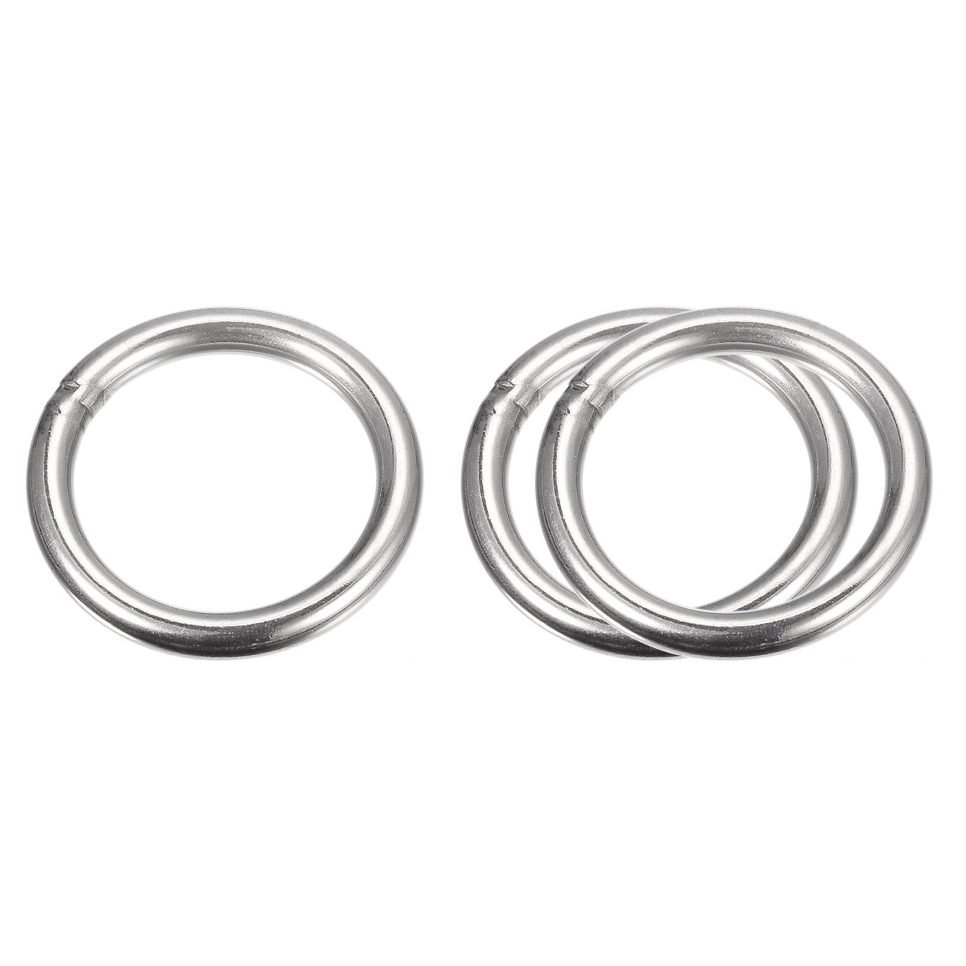 uxcell Uxcell 304 Stainless Steel O Rings, Multi-Purpose Metal Welded O-rings Round Rings