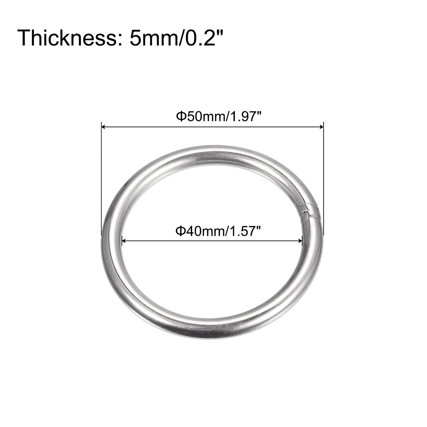 uxcell Uxcell 304 Stainless Steel O Rings, Multi-Purpose Metal Welded O-rings Round Rings