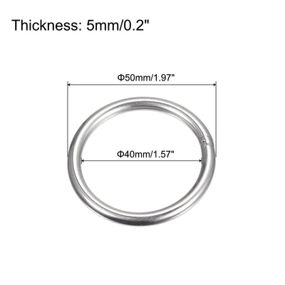 Harfington Uxcell 304 Stainless Steel O Rings, Multi-Purpose Metal Welded O-rings Round Rings