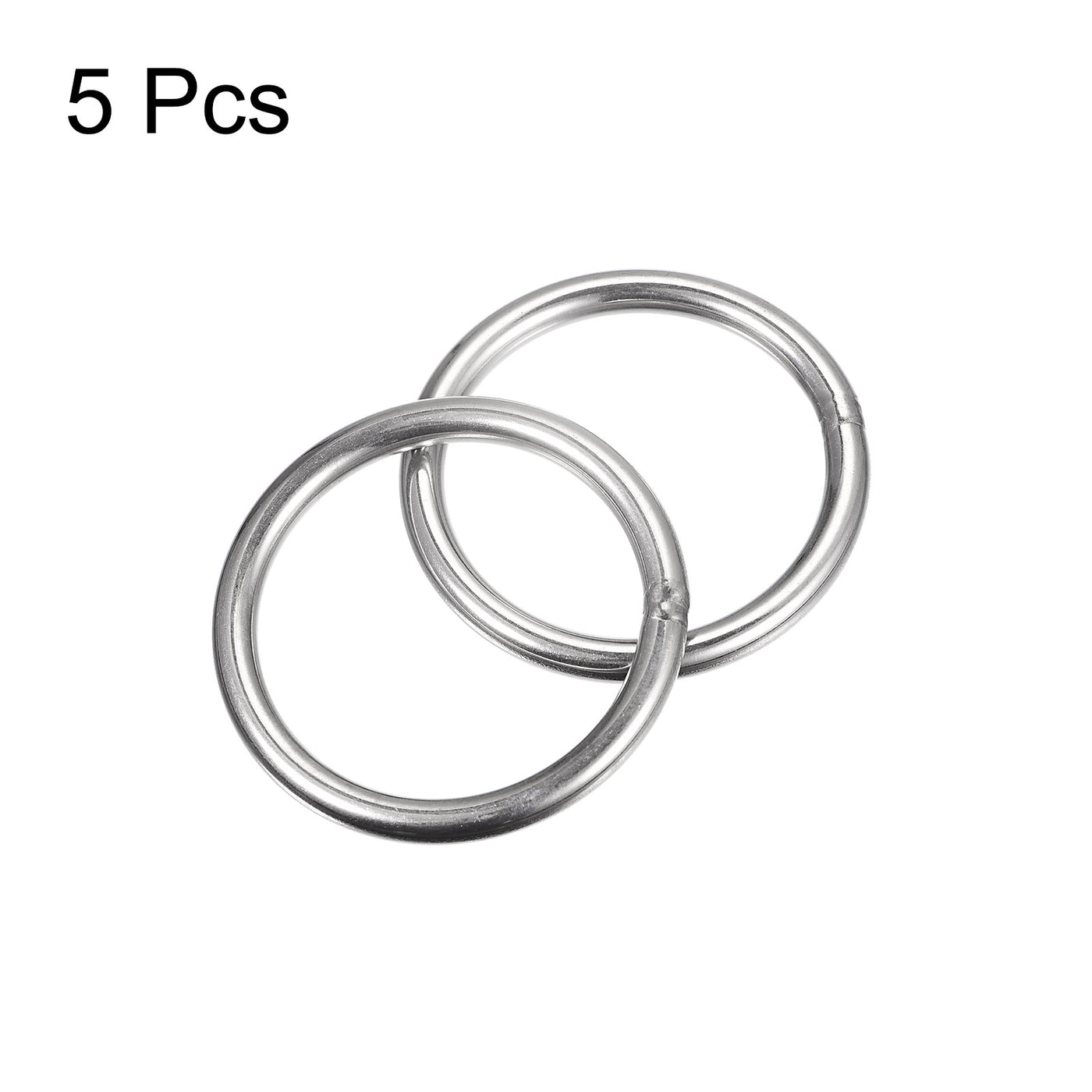 uxcell Uxcell 304 Stainless Steel O Rings, Multi-Purpose Metal Welded O-rings Round Rings