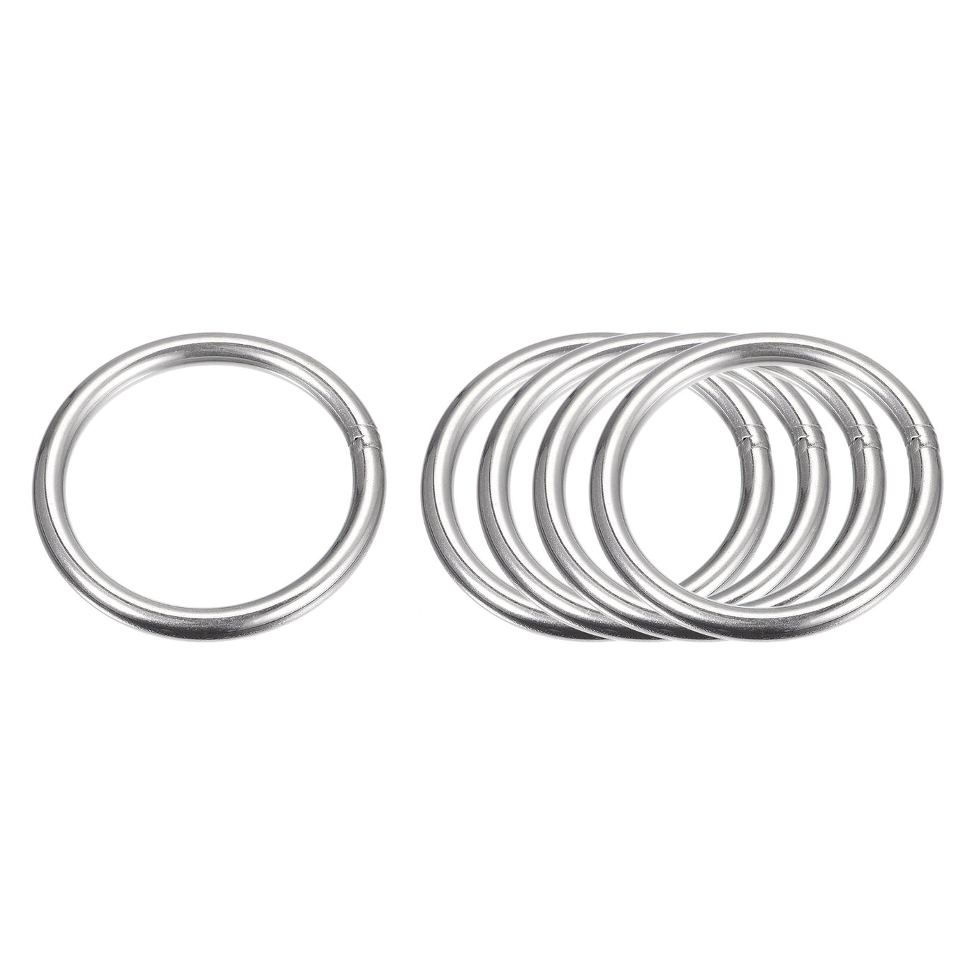 uxcell Uxcell 304 Stainless Steel O Rings, Multi-Purpose Metal Welded O-rings Round Rings