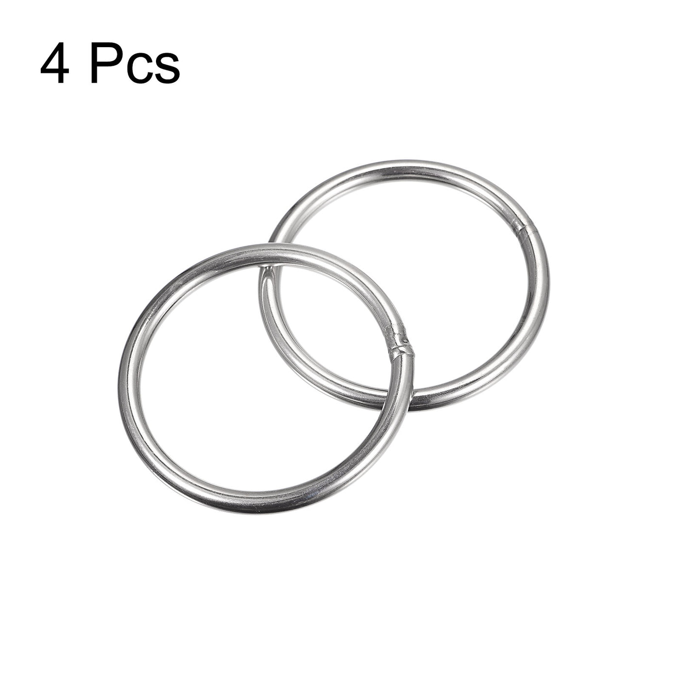 uxcell Uxcell 304 Stainless Steel O Rings, Multi-Purpose Metal Welded O-rings Round Rings