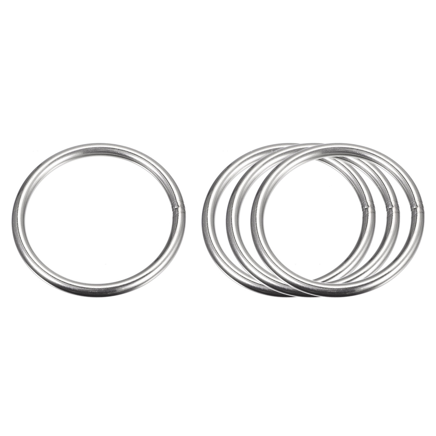 uxcell Uxcell 304 Stainless Steel O Rings, Multi-Purpose Metal Welded O-rings Round Rings