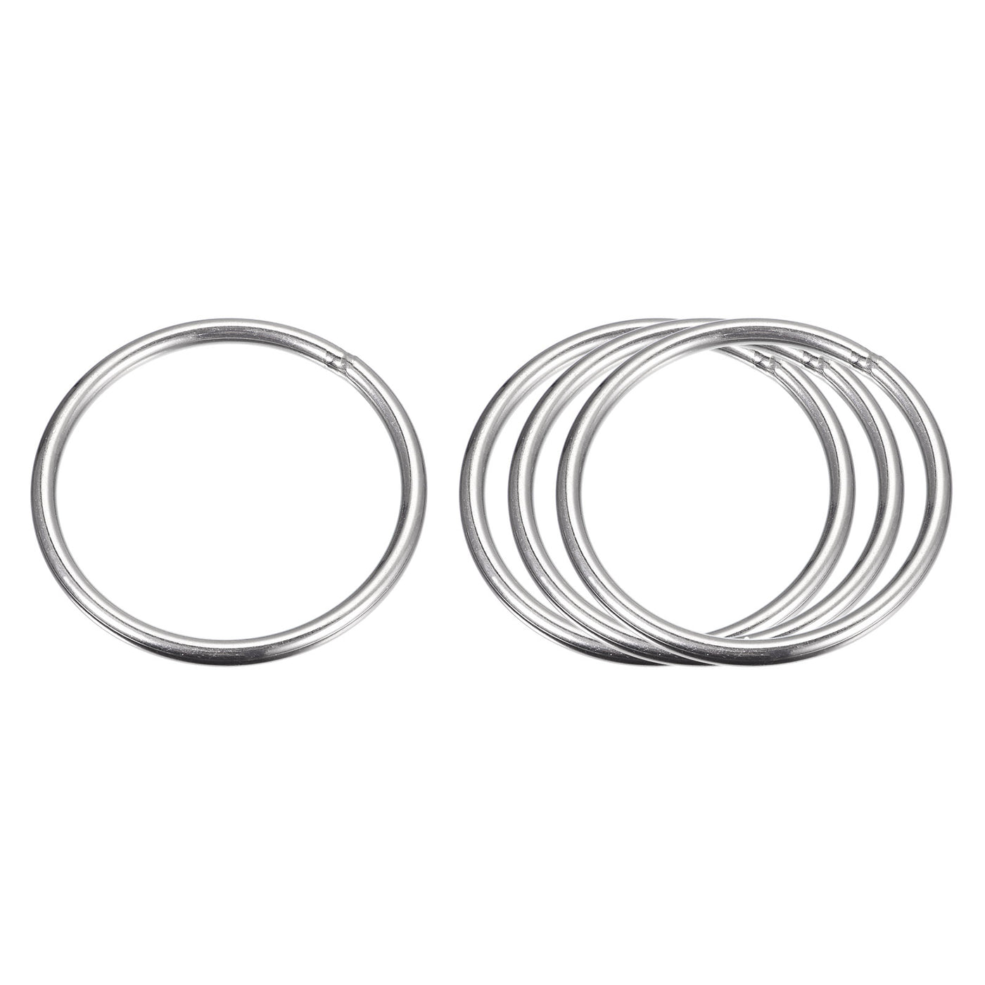 uxcell Uxcell 304 Stainless Steel O Rings, Multi-Purpose Metal Welded O-rings Round Rings