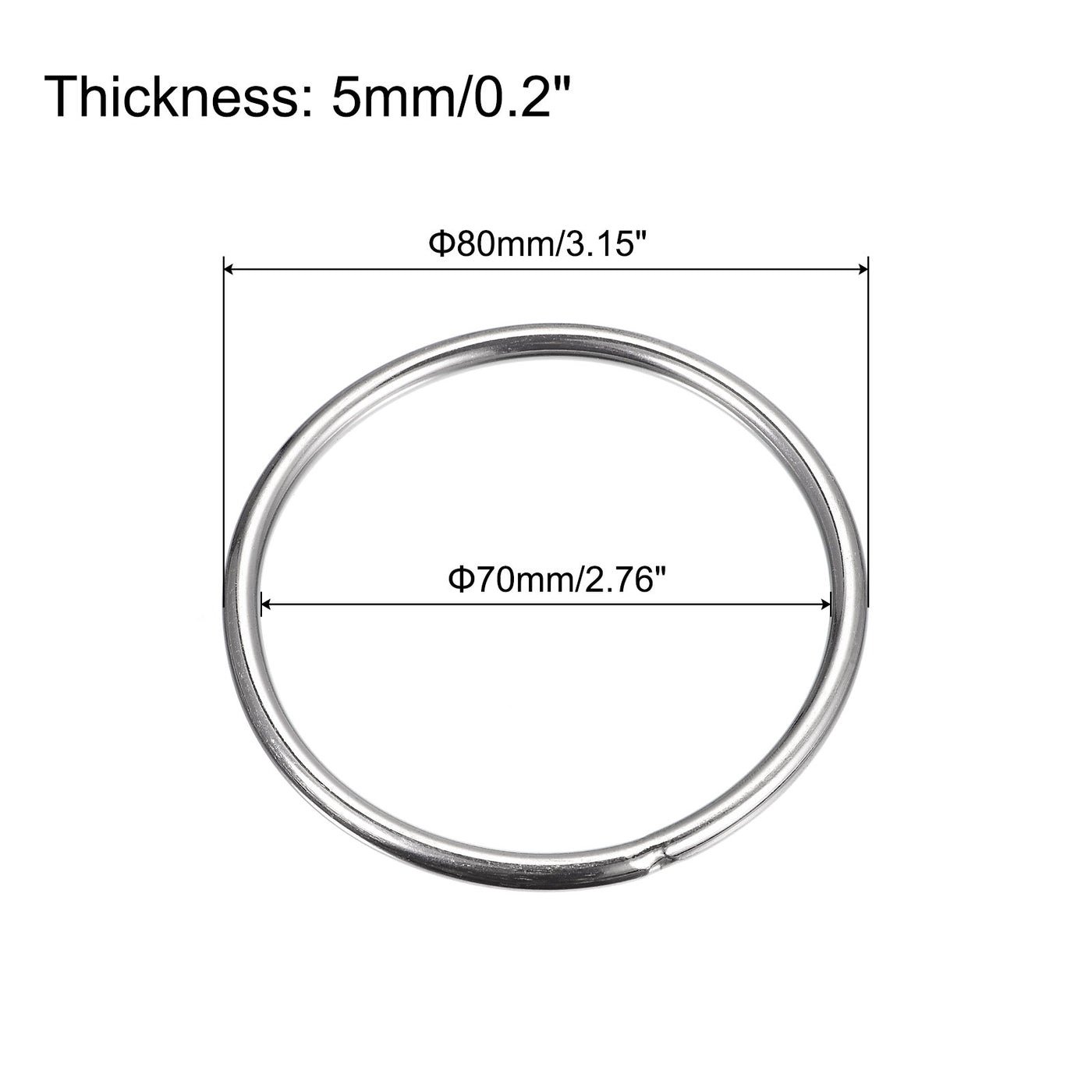 uxcell Uxcell 304 Stainless Steel O Rings, Multi-Purpose Metal Welded O-rings Round Rings