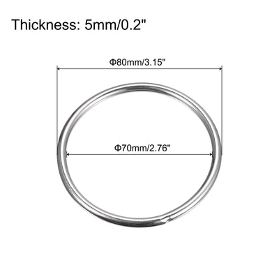 Harfington Uxcell 304 Stainless Steel O Rings, Multi-Purpose Metal Welded O-rings Round Rings