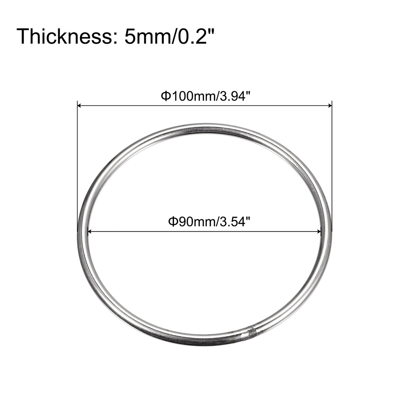 uxcell Uxcell 304 Stainless Steel O Rings, Multi-Purpose Metal Welded O-rings Round Rings