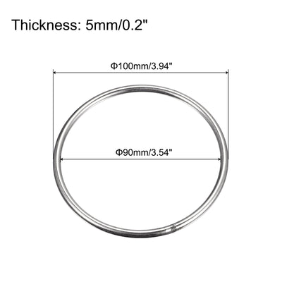 Harfington Uxcell 304 Stainless Steel O Rings, Multi-Purpose Metal Welded O-rings Round Rings