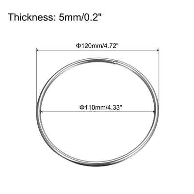 Harfington Uxcell 304 Stainless Steel O Rings, Multi-Purpose Metal Welded O-rings Round Rings