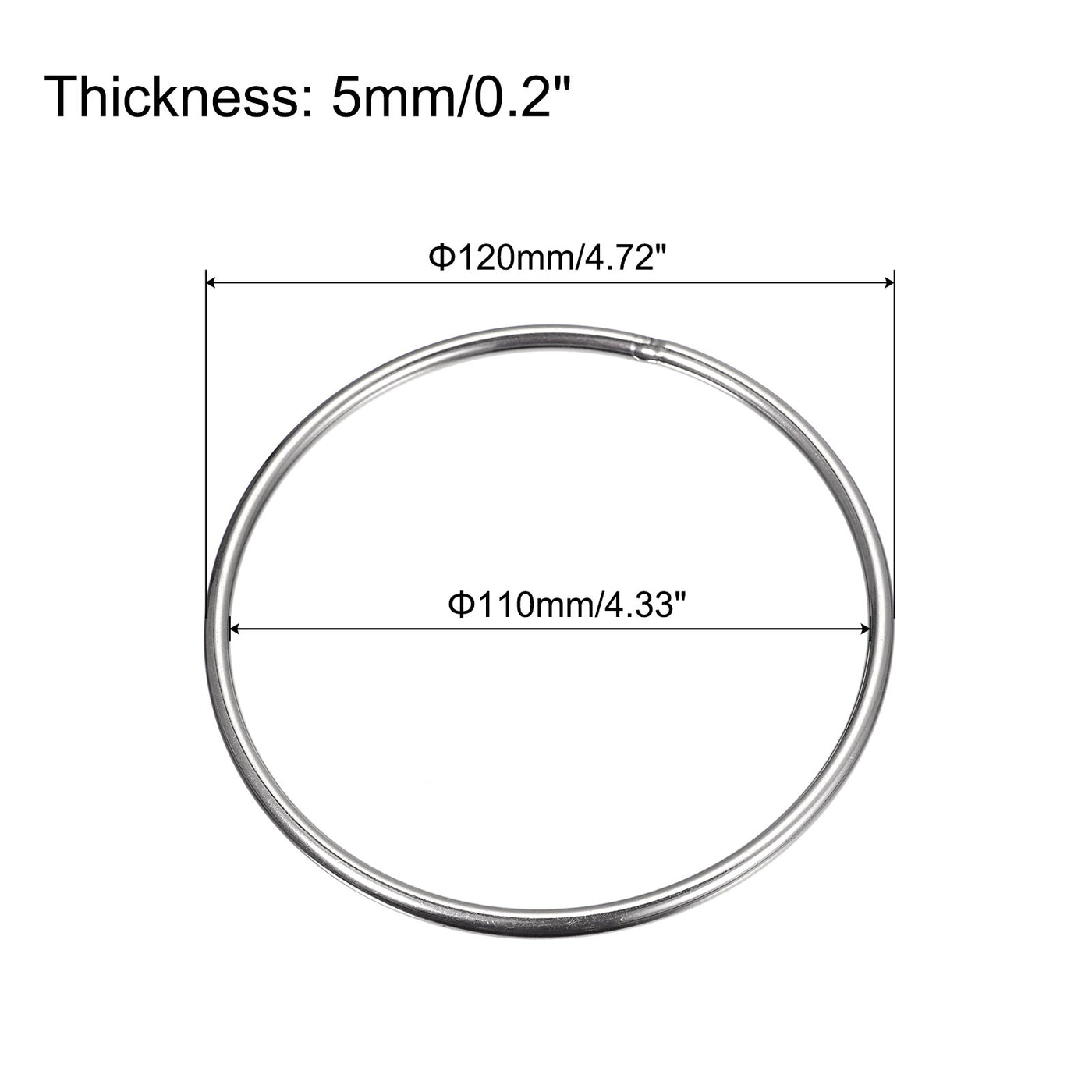 uxcell Uxcell 304 Stainless Steel O Rings, Multi-Purpose Metal Welded O-rings Round Rings