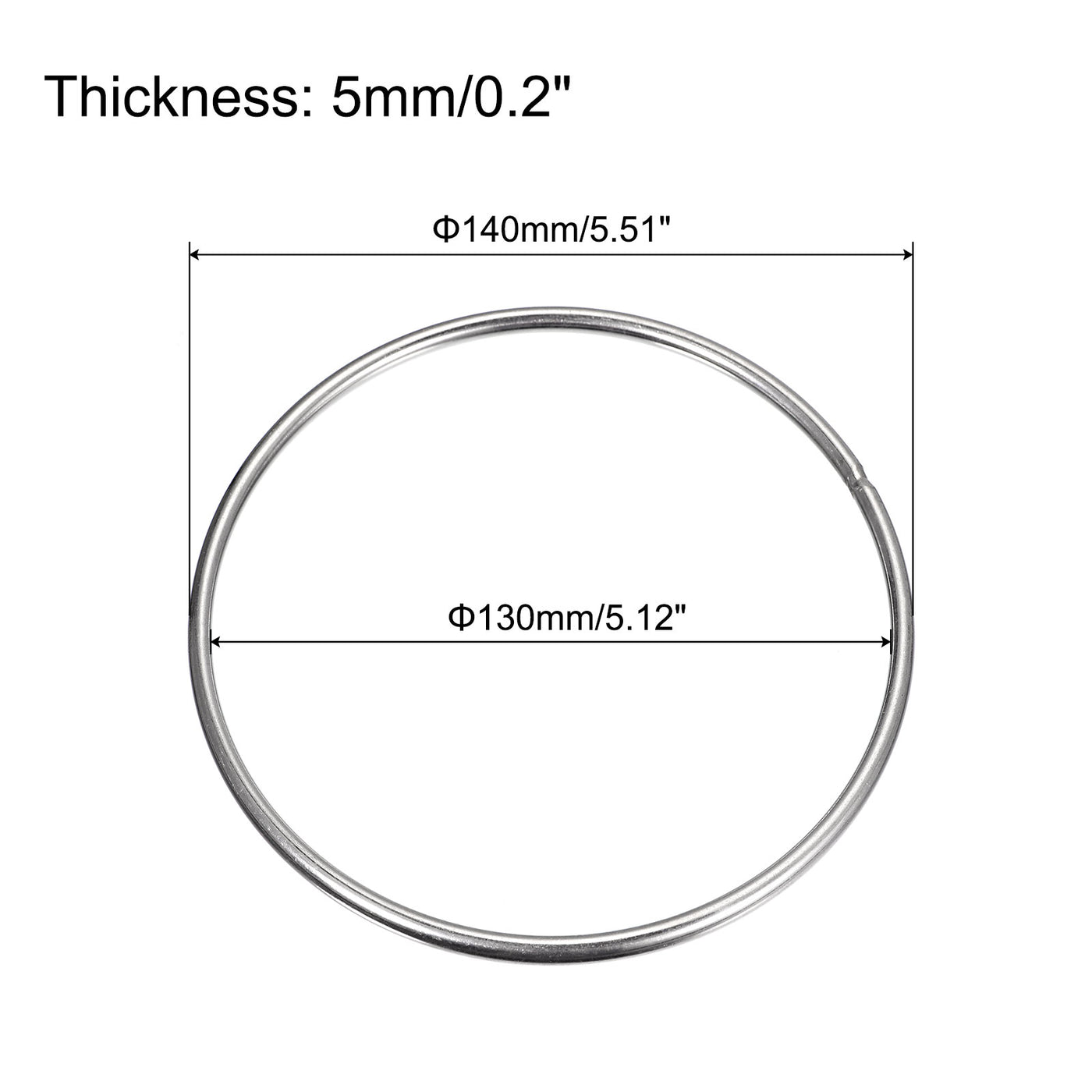 uxcell Uxcell 304 Stainless Steel O Rings, Multi-Purpose Metal Welded O-rings Round Rings