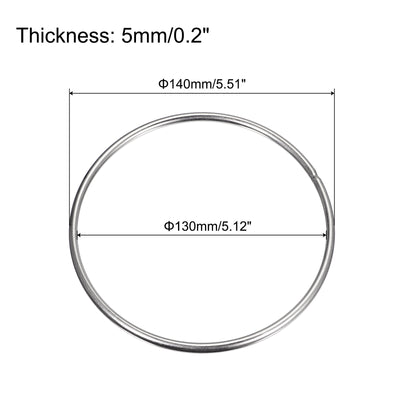 Harfington Uxcell 304 Stainless Steel O Rings, Multi-Purpose Metal Welded O-rings Round Rings