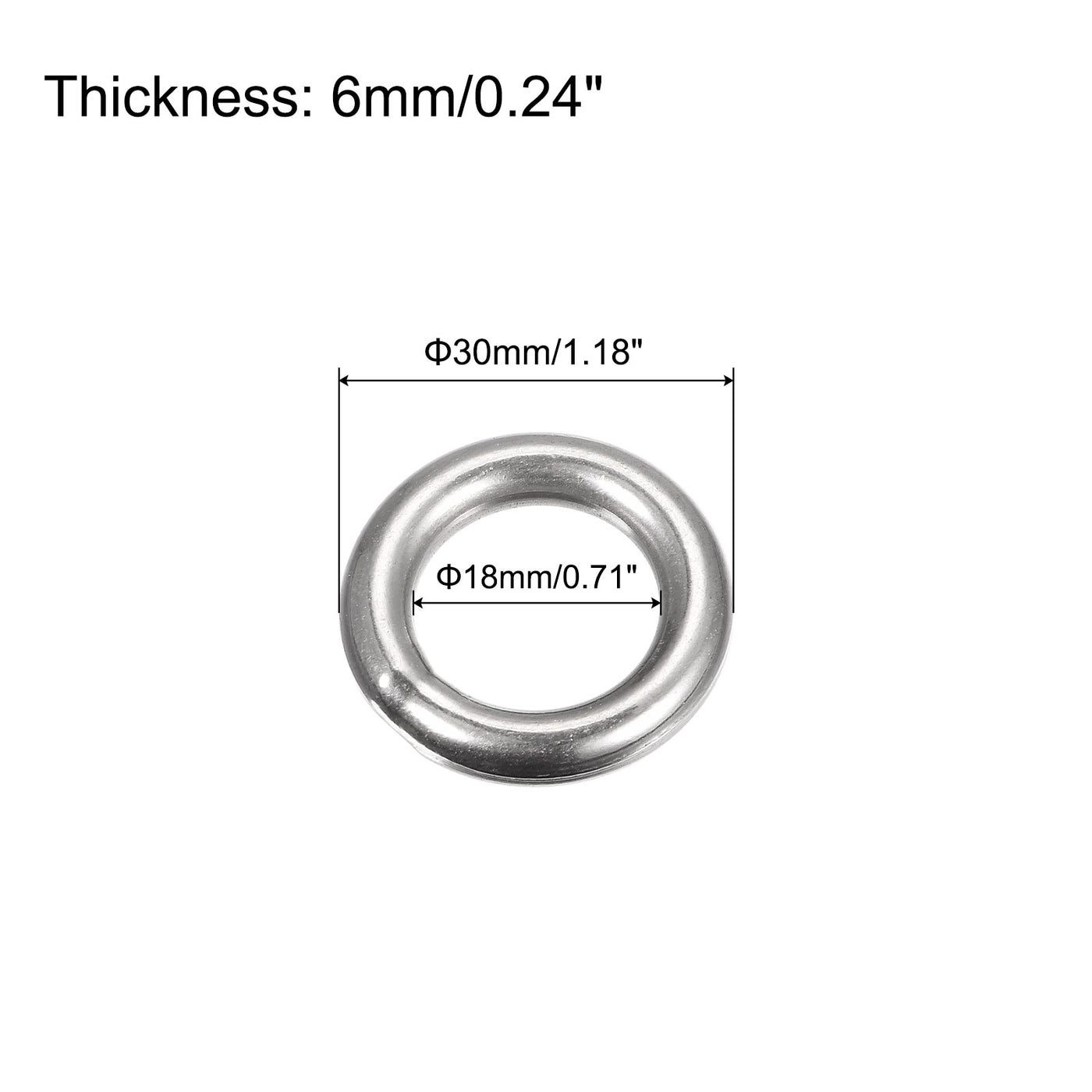 uxcell Uxcell 304 Stainless Steel O Rings, Multi-Purpose Metal Welded O-rings Round Rings