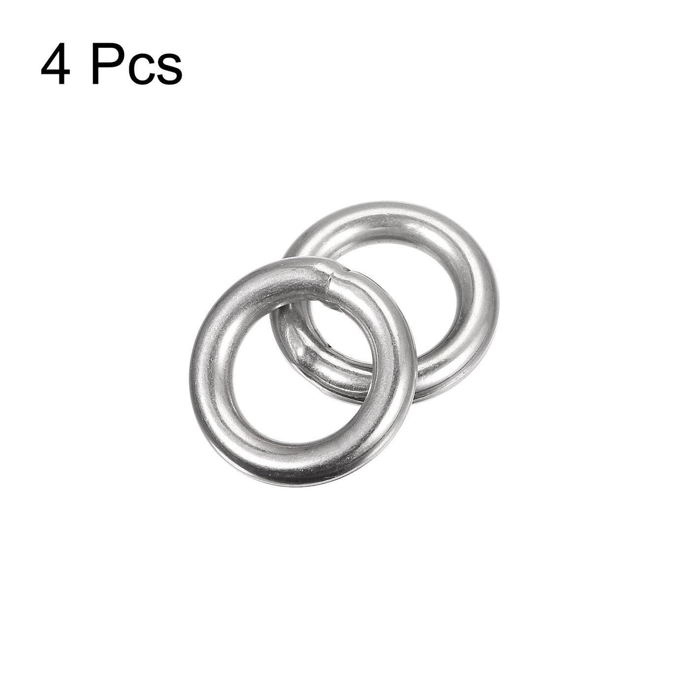 uxcell Uxcell 304 Stainless Steel O Rings, Multi-Purpose Metal Welded O-rings Round Rings