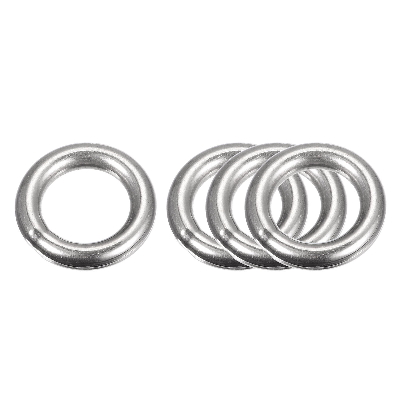 uxcell Uxcell 304 Stainless Steel O Rings, Multi-Purpose Metal Welded O-rings Round Rings