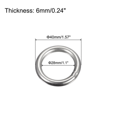 Harfington Uxcell 304 Stainless Steel O Rings, Multi-Purpose Metal Welded O-rings Round Rings