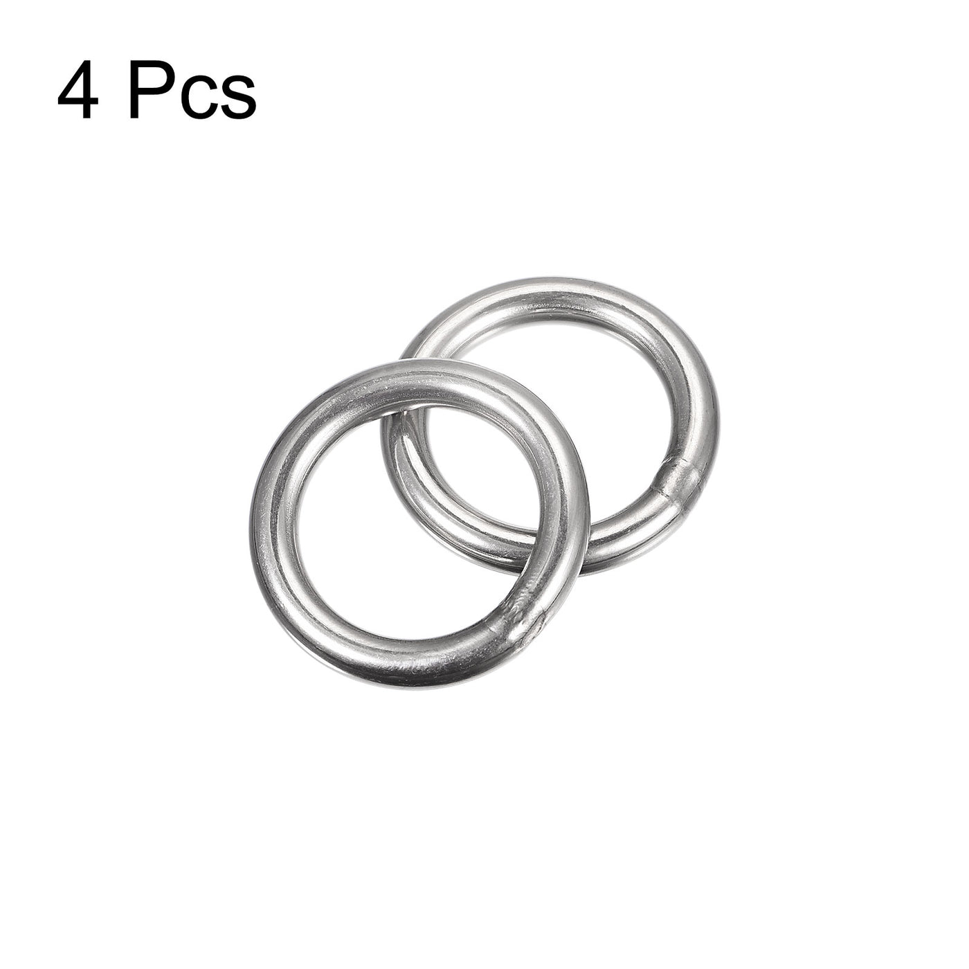 uxcell Uxcell 304 Stainless Steel O Rings, Multi-Purpose Metal Welded O-rings Round Rings