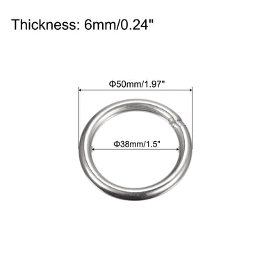 Harfington Uxcell 304 Stainless Steel O Rings, Multi-Purpose Metal Welded O-rings Round Rings