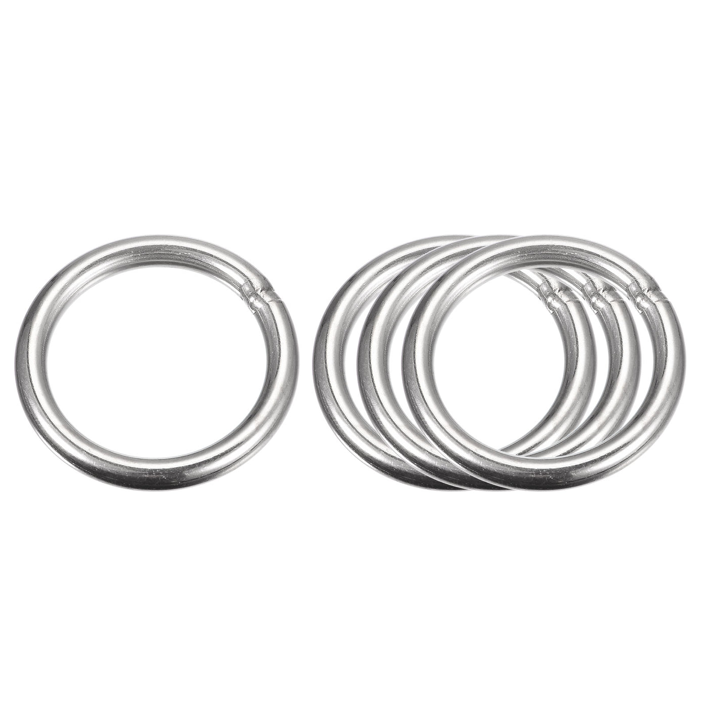 uxcell Uxcell 304 Stainless Steel O Rings, Multi-Purpose Metal Welded O-rings Round Rings