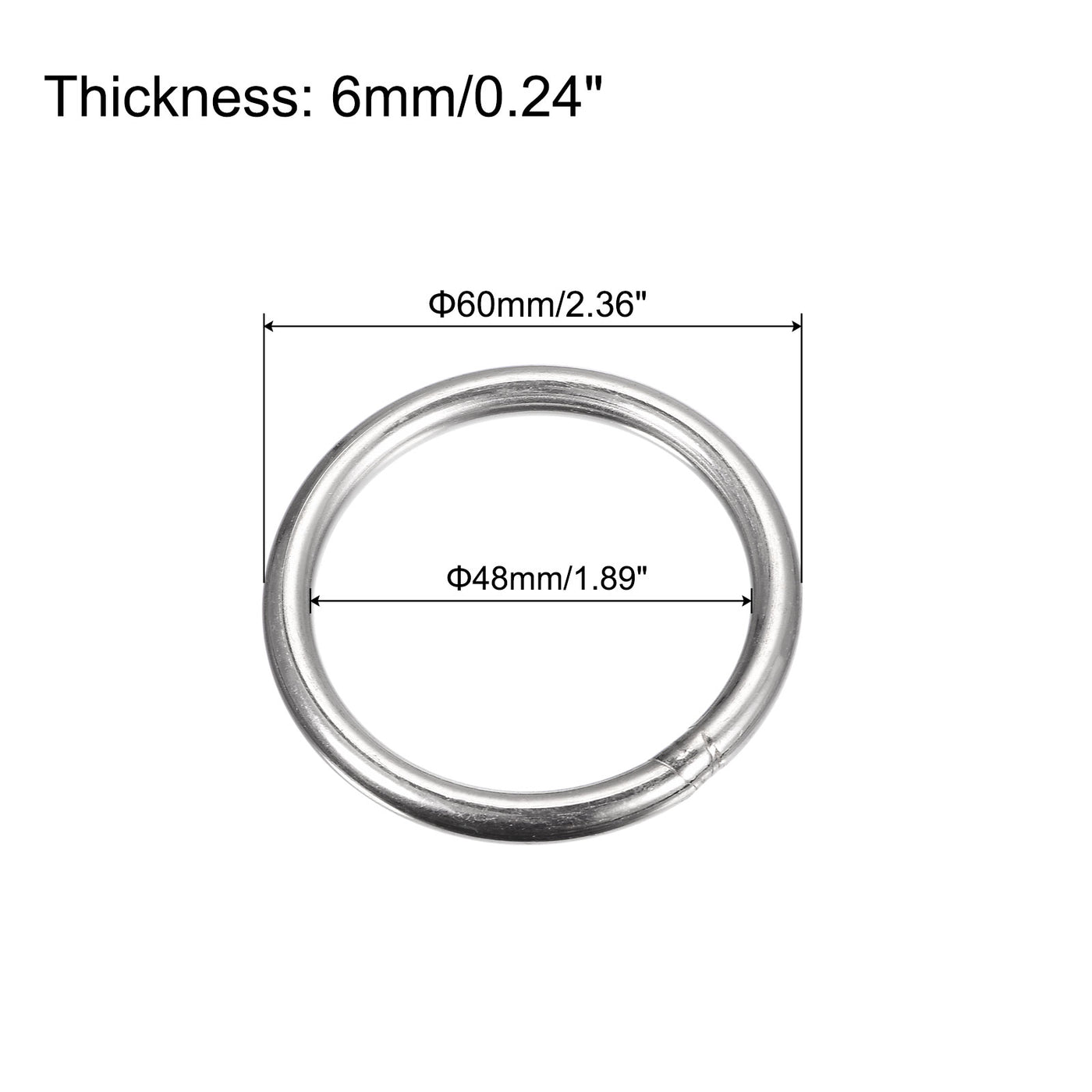 uxcell Uxcell 304 Stainless Steel O Rings, Multi-Purpose Metal Welded O-rings Round Rings